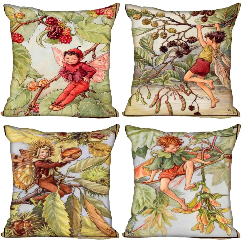 The Secret Garden Trees Fodera Per Cuscino Camera Da Letto Home Office Federa Decorativa Federe Con Cerniera Quadrata Satin Soft 0214