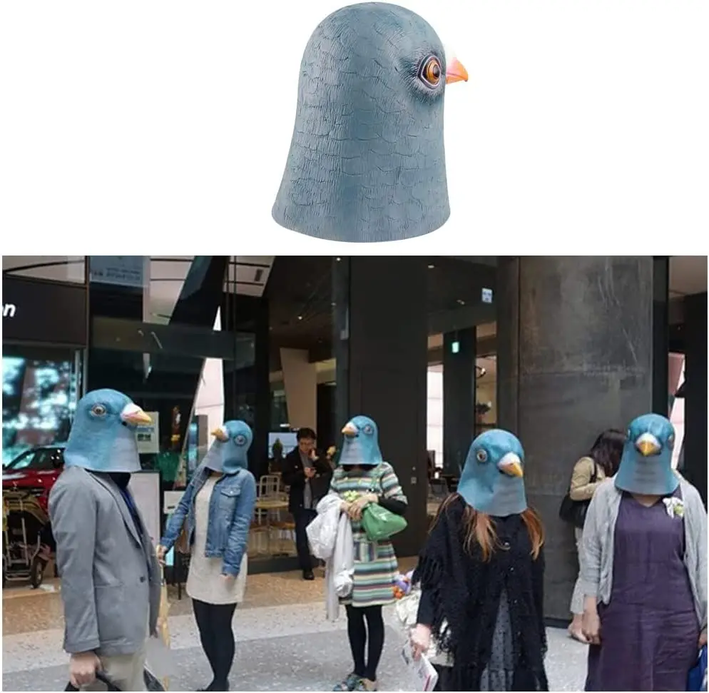 Pigeon Costume Bird Animal Mask Pigeon  Head Halloween Mask Party Costume Adult