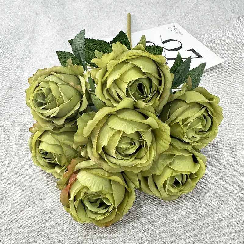 Elegant Pearl Rose Artificial Flower Bouquet - Wedding & Valentine's Day Decoration Ornament