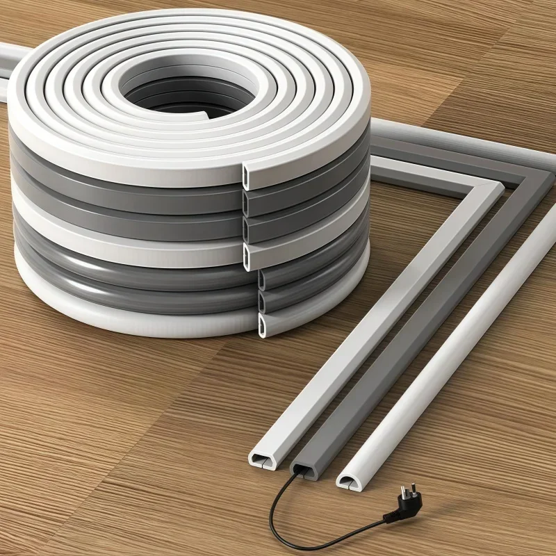 ZCFXIFGF Cable Trunking,Half Round Cable Cover,self-adhesive Floor Cable Cover,conduit Trunking,Cable Duct,Wire Cover For Wall,Easy To - View #6