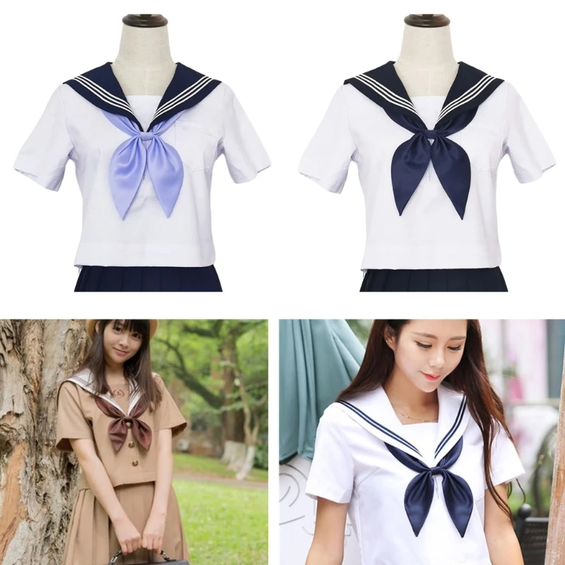 

Jk Uniform Tie Solid Color Detachable Collar Japan Jk seifuku Cosplay Pre-tied Tie Schoolgirl JK Suit Neck