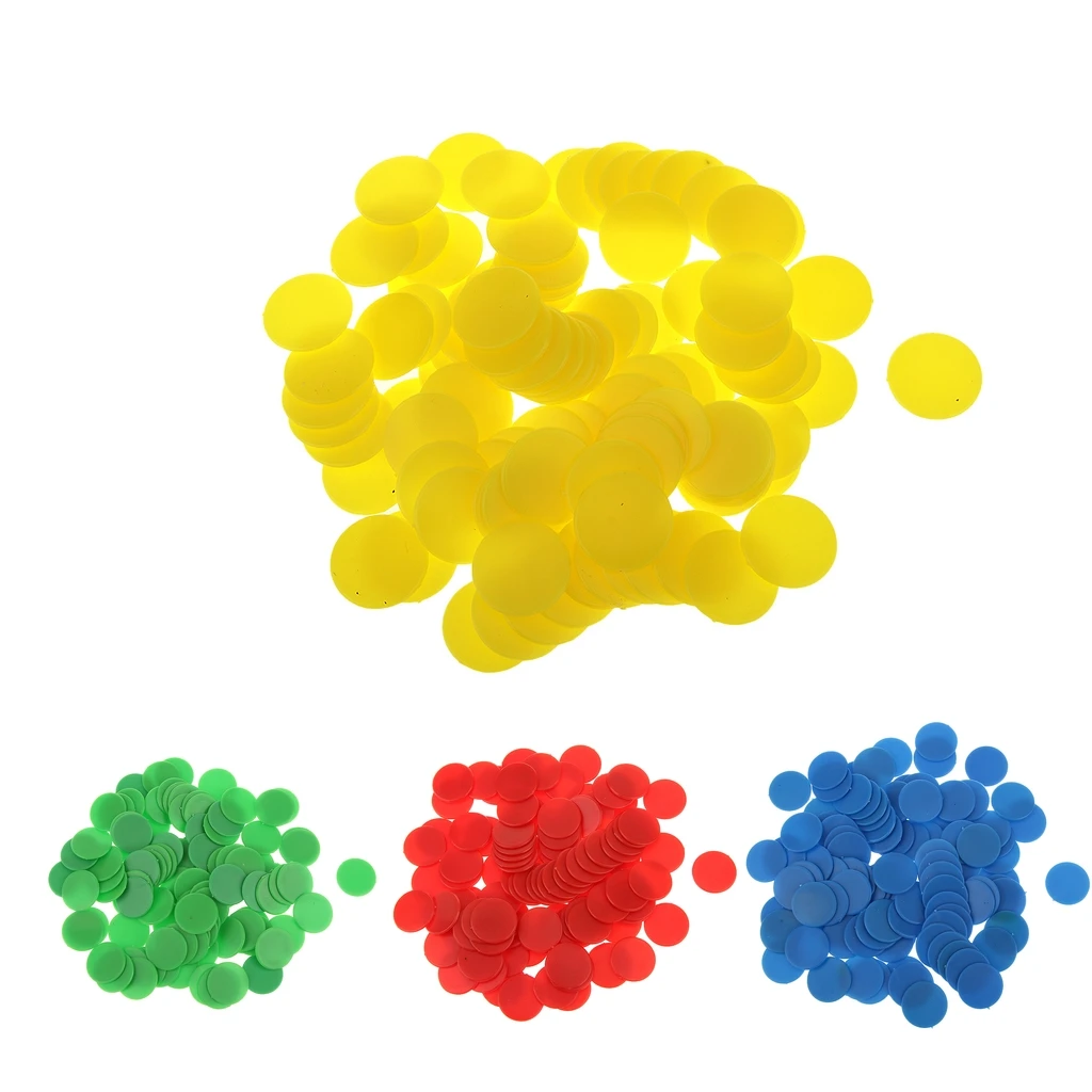 100/200pcs Round Plastic Counters Game Chip Currency Board Game Numeracy Teaching Toy for Board Accessories