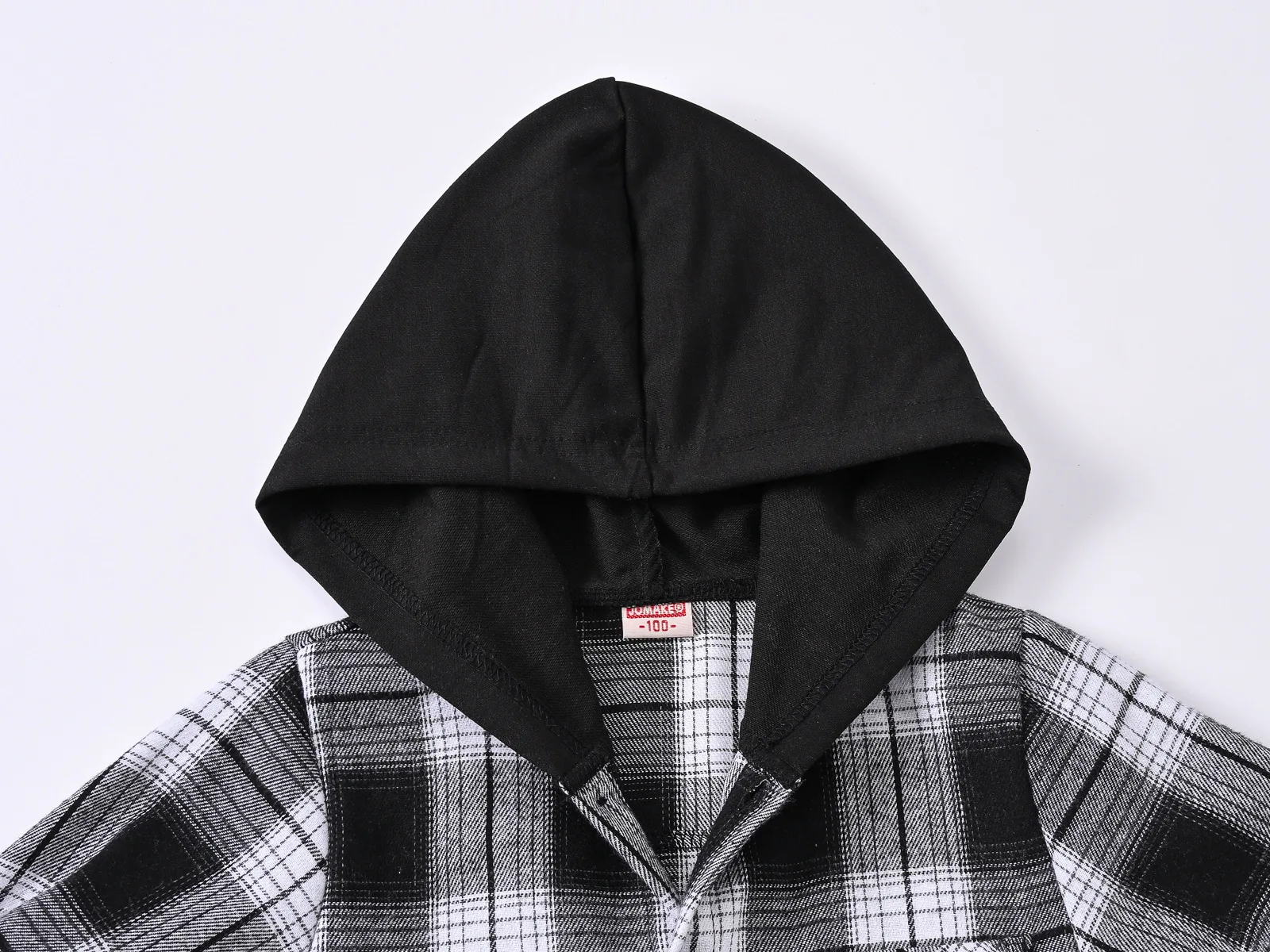 الأولاد الكلاسيكية قمصان مربعة النقش جديد 2025 الربيع خمر الاطفال طويلة الأكمام مقنعين واحدة الصدر قميص غير رسمي ملابس الأطفال