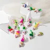 10 Pcs Soft Fleece False Mouse Cat Toys Colorful Feather Funny Playing Toys for Cats Kitten Interactive Ball Cat Toy Catnip 4