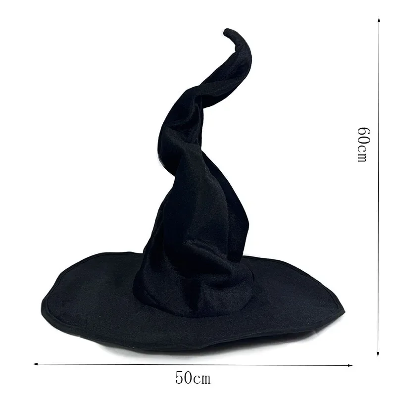 Witch Hat Flannel Secure Twisted Witch Hat Green Witch Hat Comfortable For Holiday Party Cosplay Halloween Party