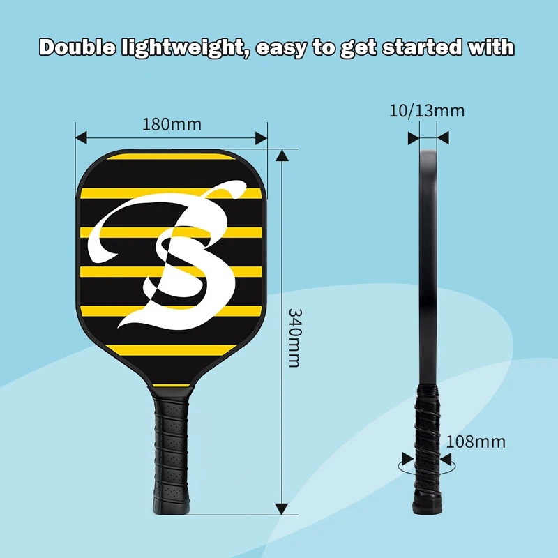 Mail free children's cartoon professional fiberglass Pickleball racket PP Honeycomb core hole racket Outdoor beach tennis