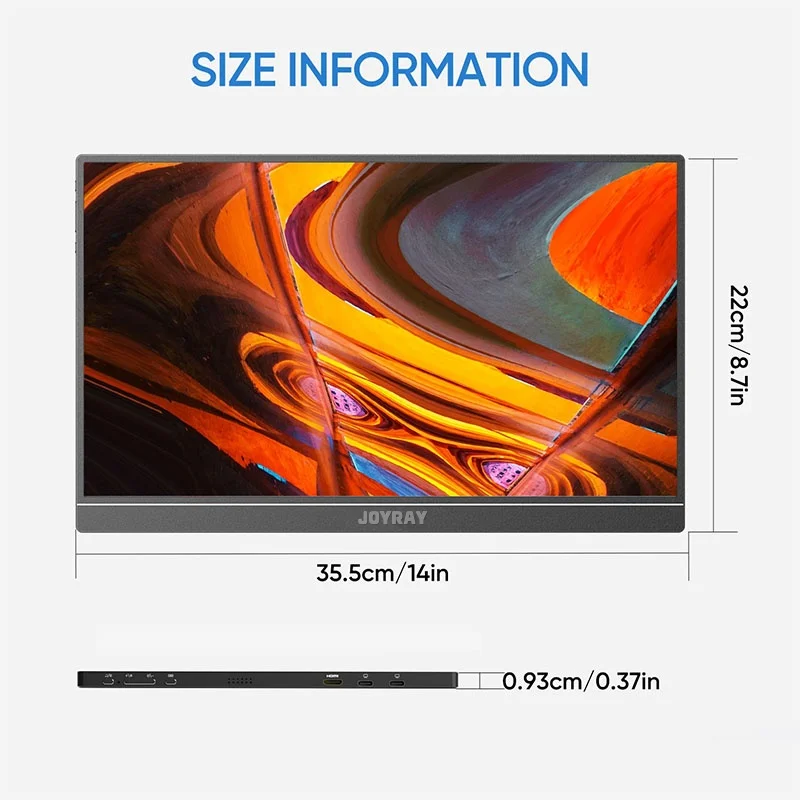 조이라이 15.6인치 휴대용 모니터 FHD 1080P IPS USB-C 노트북 디스플레이 및 액세서리, 컴퓨터 주변기기, 사무용품