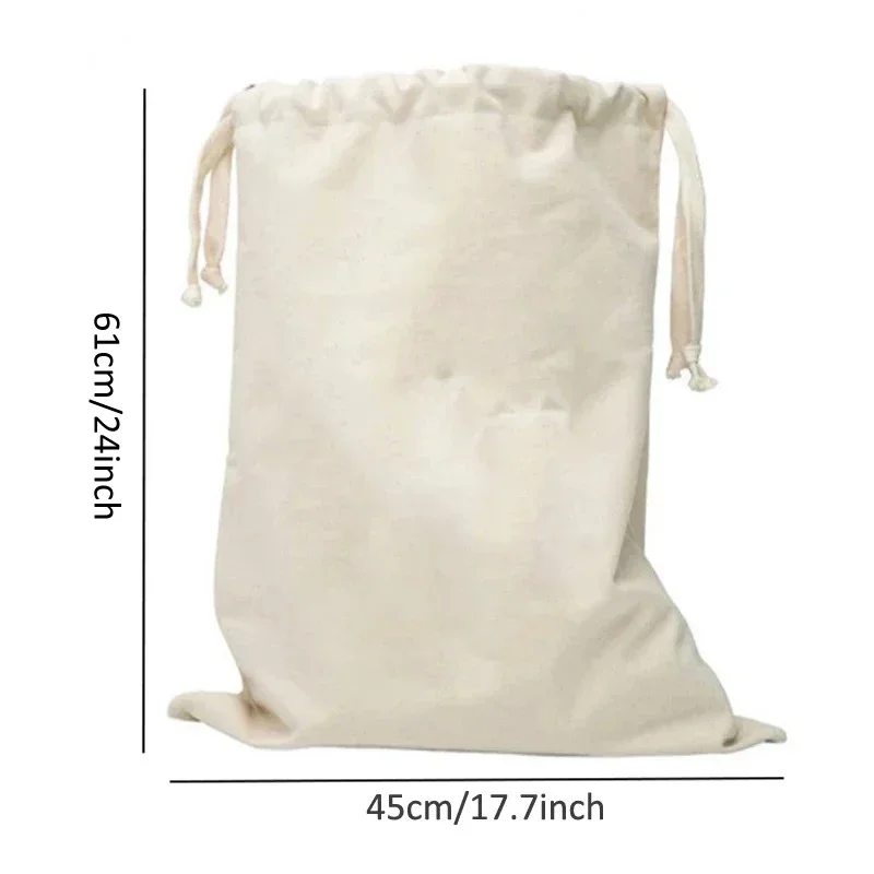 Large Cotton and Linen Laundry Bag, Toy Storage Bag, Printing Fabric, Drawstring Duffle Bag, Dirty Clothes Organizer Bags 6