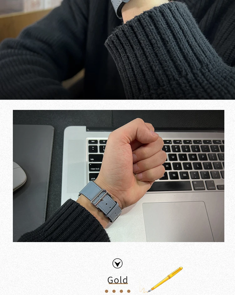 2026Kebitt Armband für Apple Watch Series 12 11 10 Ultra 4 3 SE3, Hochwertiges Echtleder-Band, Iwatch 46 42 41 45 49mm Armband – Detail 21