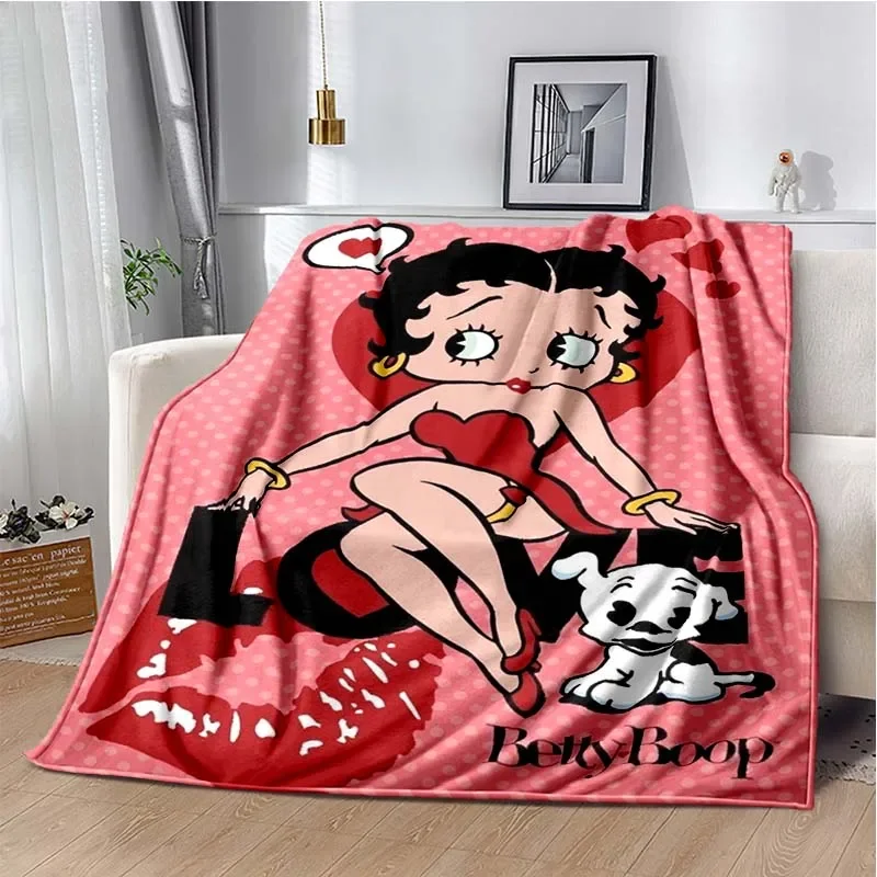 Cartoon  B-B-Bettys-boops Printed Blanket Picnic Blankets Warm Blanket Soft and Comfortable Blanket Home Travel 3