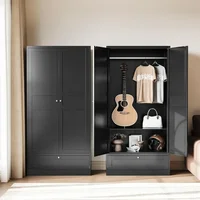 Wardrobe Closet,72" H Clothing Storage Cabinet with Storage Drawer,Metal Storage Cabinet with Adjustable Shelves and Hanging Rod 1