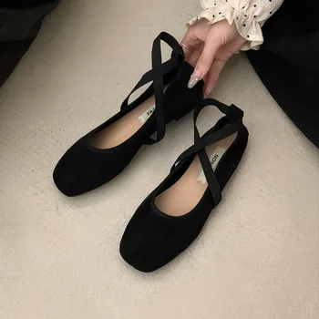 Flat Shoes for Women Summer New Pink Ballet Shallow Mouth Flats Sole Single Shoe Womens Soft Soled Mary Jane Shoes Pumps Zapatos 1
