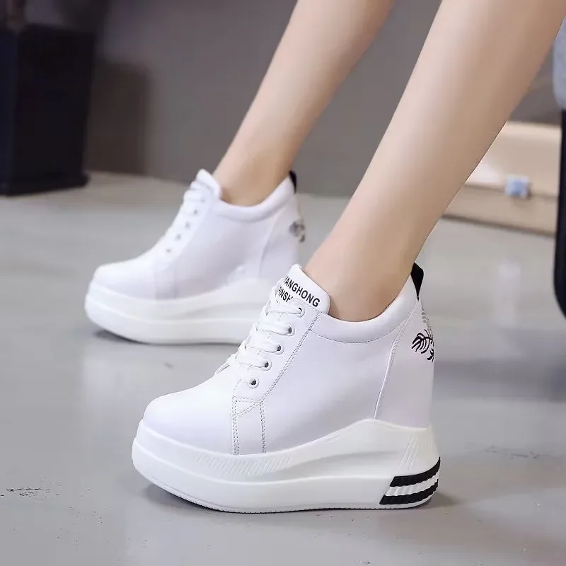 

Summer Women Fashion Vulcanized Sneakers Platform Solid Color Flat Ladies Shoes Casual Breathable Wedges Ladies Walking Sneakers