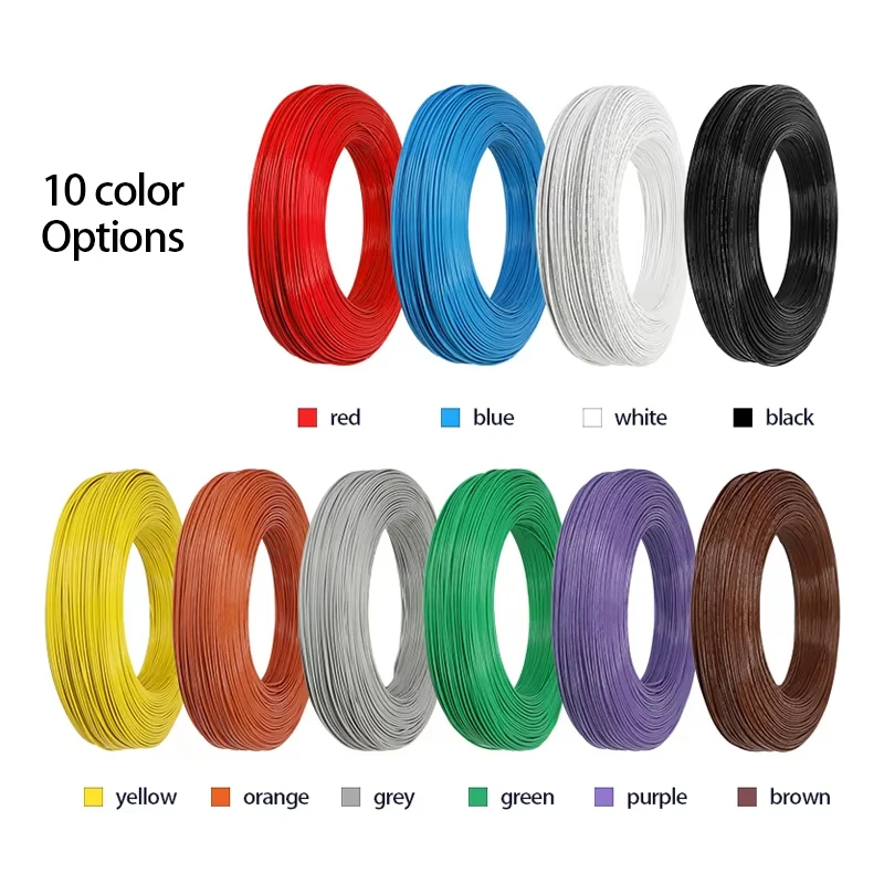 1100m UL1332 PTFE 와이어 FEP 플라스틱 절연 AWG30/28/26/24/22/20/18/16/14/12/10 3D 프린터용 고온 전자 케이블