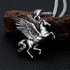 High Quality Fly Horse Pendant Necklace Stainless Steel Pegasus Necklaces Punk Hip Hop for Men Women Fashion Jewelry Gifts 1