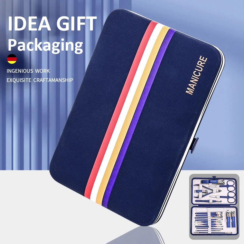 9-19pcs/set Nail Cutter Set Stainless Steel Nail Clippers Set With Folding Bag Manicure Kits Scissors Makeup Beauty Tool 5
