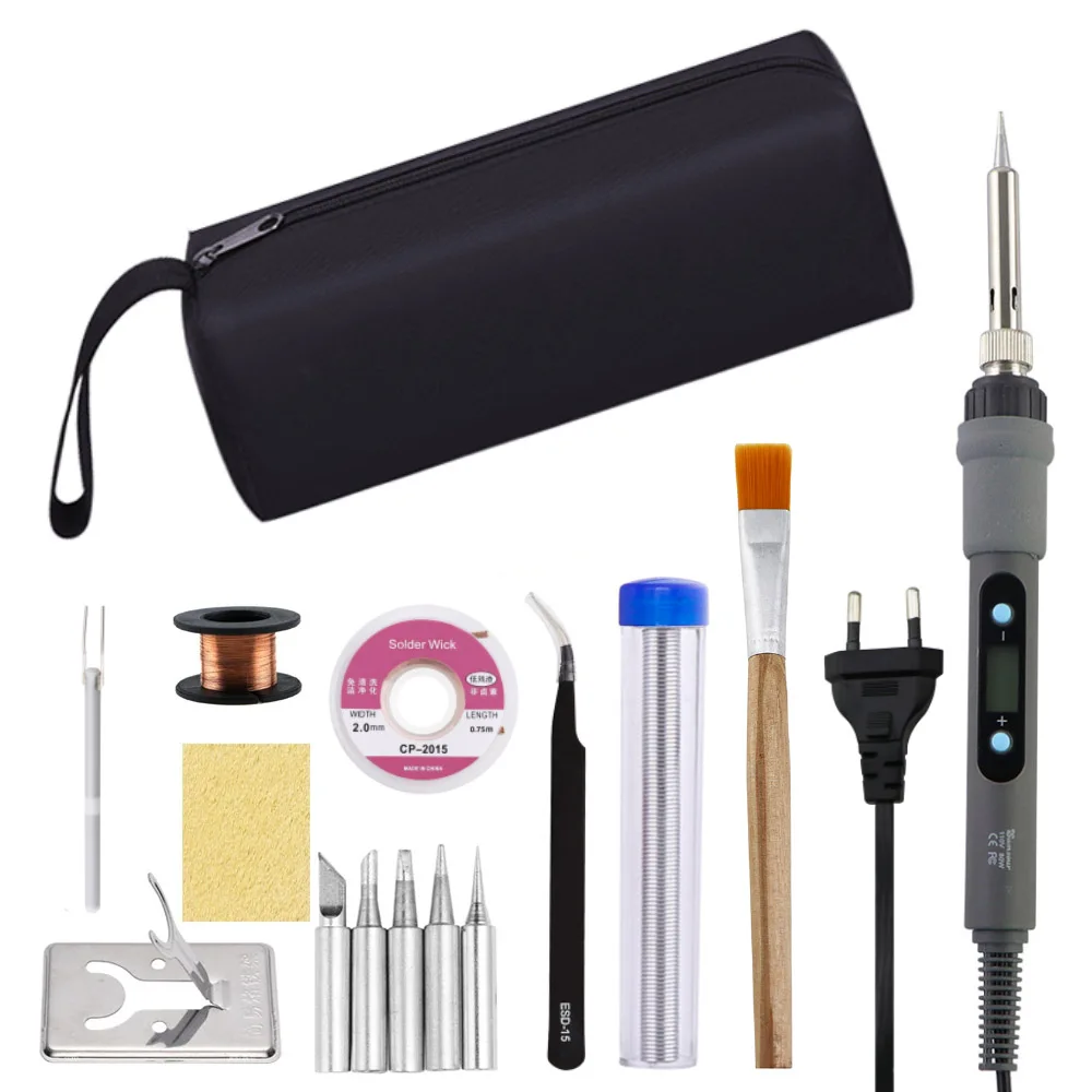80W electric soldering iron temperature adjustable LCD display soldering iron head 220V 110V maintenance soldering iron kit