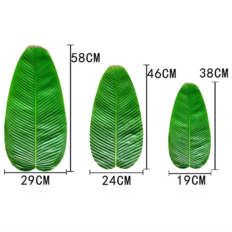 1 pz impermeabile piante verdi tropicali artificiali foglie di palma di banana giardino domestico decorazione per feste tappetino da tavolo piatto di frutta  15