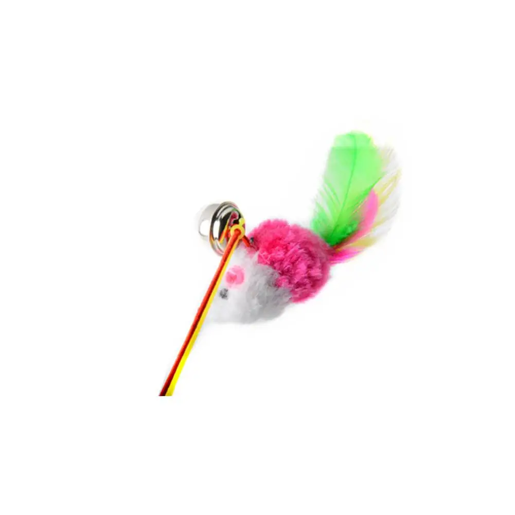 Fishing Rod Type Colorful Mouse Funny Cat Stick Elastic Rope Telescopic Rod Boredom Relief Props Catcher Interactive Toys 