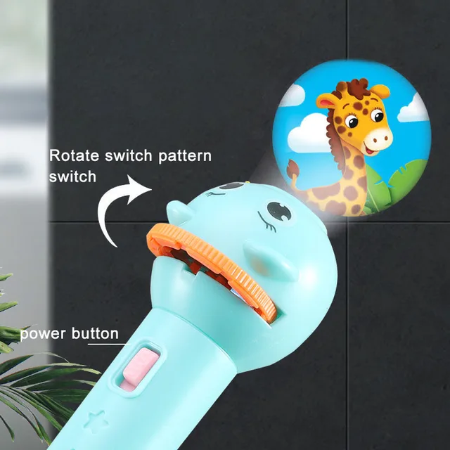 Flashlight Projector for Kids Baby Sleeping Story Book Torch Lamp Toy Early Education Toy Holiday Gift Light Up Toy Toys 4