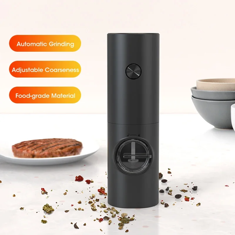 Electric Salt And Pepper Grinder With Adjustable Coarseness Refillable Mill Battery Powered Kitchen Automatic Gadget Grinder 5