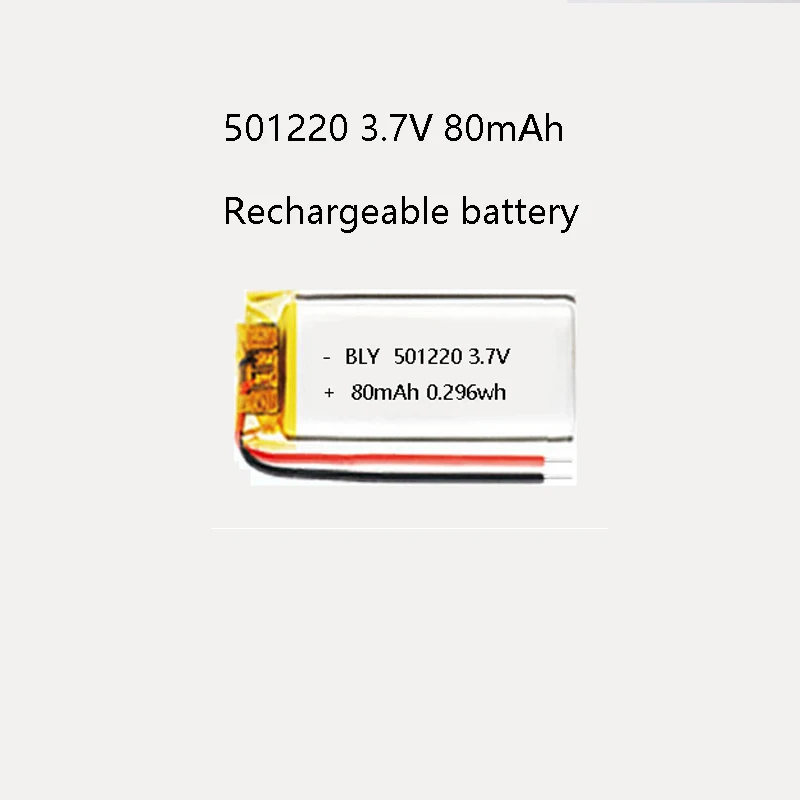 Batería Recargable Polímero 3.7V 80mAh Modelo 501220 - Para Auriculares, Gafas 3D, Pulseras Deportivas