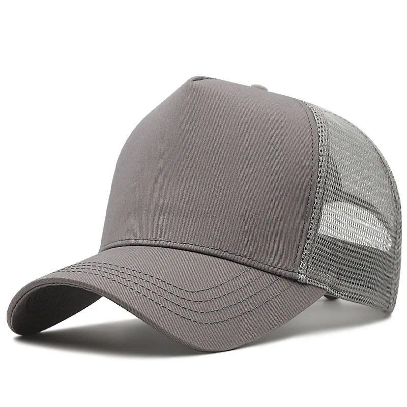 2023 Big Head Man Plus Size Mesh Baseball Cap Solid Color Sun Hat Plain Trucker Caps 55-60cm 60-65cm 1