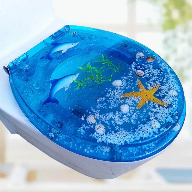 Resin Toilet Lid UVO Type Household Universal Thickened Old-fashioned Toilet Board Accessories with Pattern