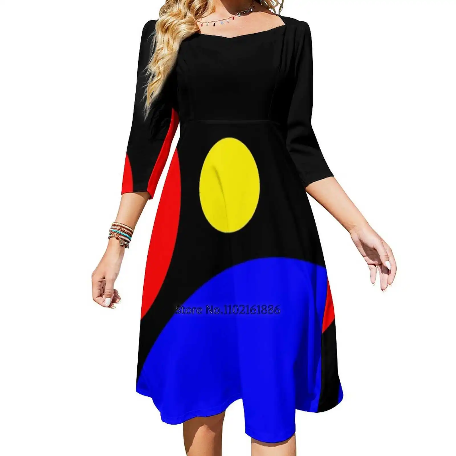 

Colors Of The Art Square Neck Dress Back Lacing Backless Dress Elegant Beach Party Dress Korean Abstract Basic Color Colors Red