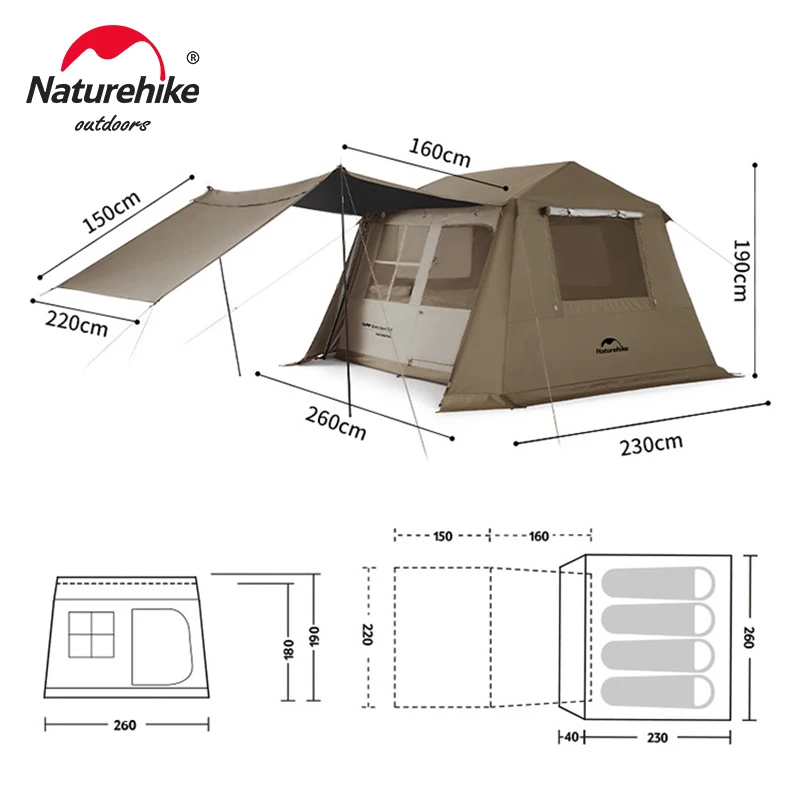 가족 여행을 위한 완벽한 선택 - Naturehike 원터치 자동 텐트