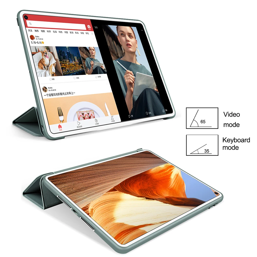Premium PU Leather & Silicone Tablet Cover