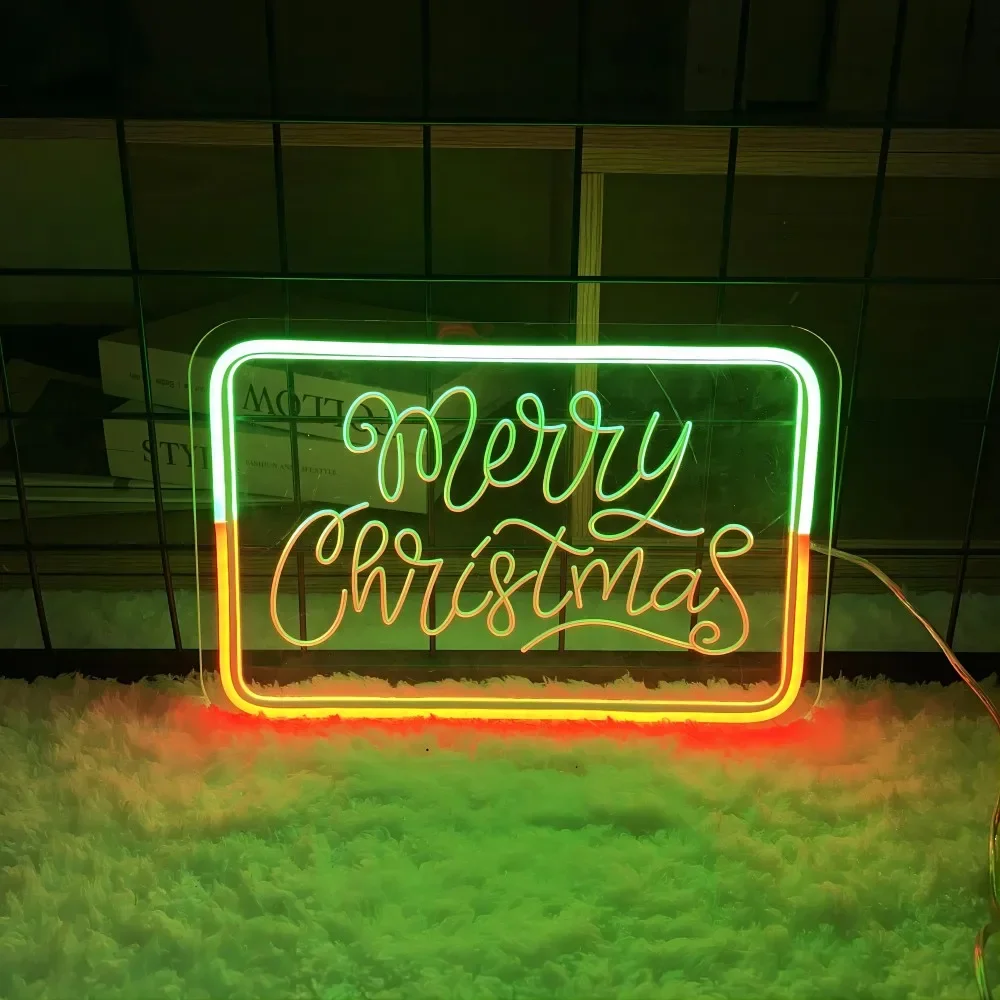 Merry Christmas Neon Engrave Led Sign Room Decoration Custom Led Light Sign For Family Party Neon Light USB Portal Gift Light