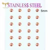 2-8mm Rose Gold Color Ball Earrings Set Minimalist Stud Earring Pink Stainless Steel Jewelry Wholesale Women Bohemia Accessories 4