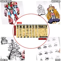 Книга для рисования персонажей аниме, 48 страниц для начинающих, нарисованные вручную контуры, практика отслеживания, живопись, товары для рукоделия — изображение 3