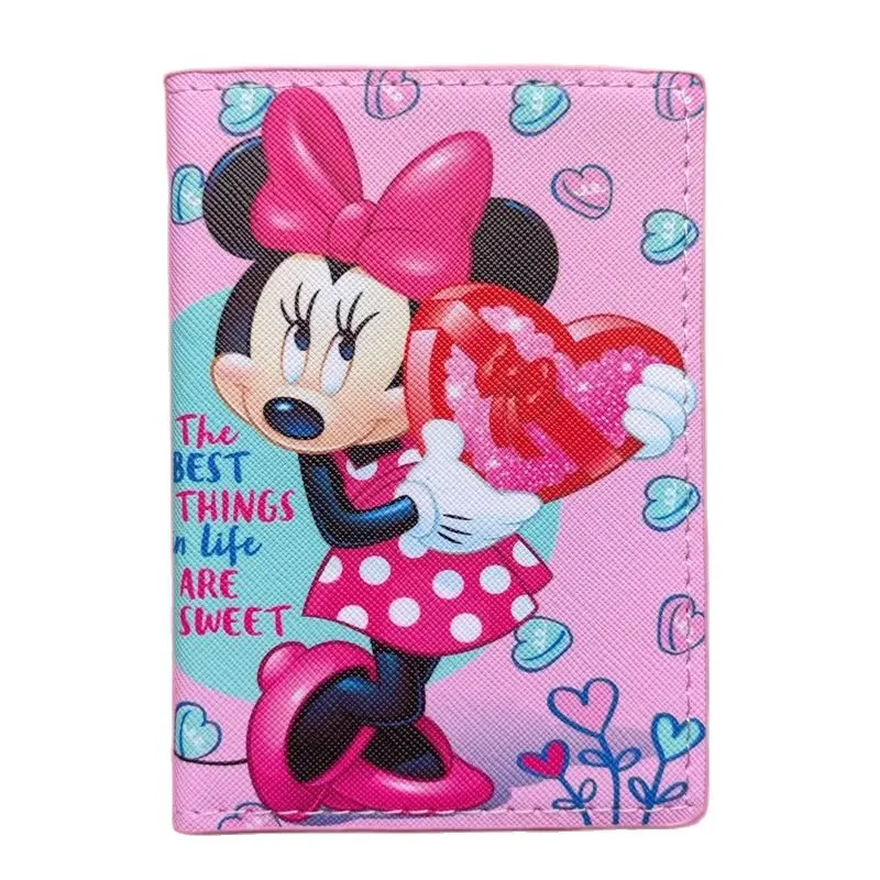 

Disney Minnie Mouse Travel Passport Holder Unisex Business Multifunction Credit Card Purse Organizer Case for Ladies