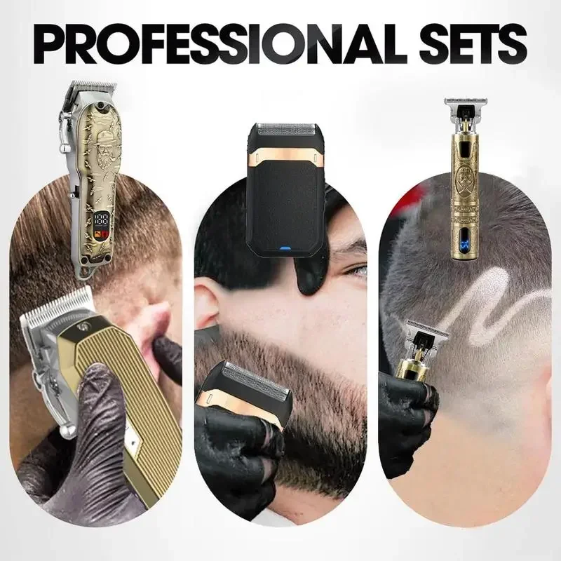 Professional Hair Clipper for Men, 1 Box Nose Hair Trimmer Set,Cordless Beard Trimmer , Rechargeable Clippers Set 3