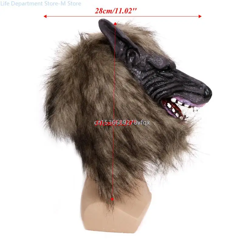 

Halloween Latex Animal Wolf for Head With Hair Mask Fancy Dress