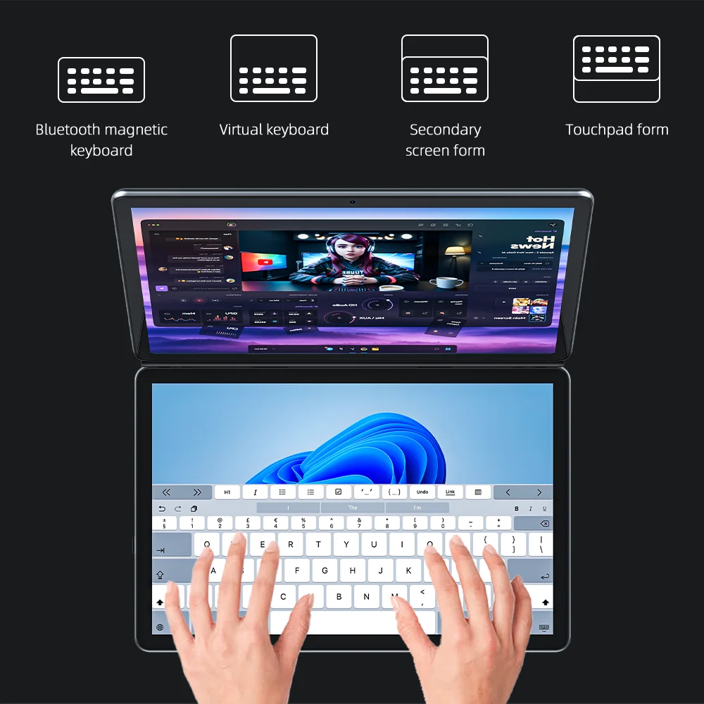 BEEX 휴대용 윈도우 11 넷북, 인텔 i3-1215U, 10.95 인치 터치 디스플레이, 16GB RAM, 1TB SSD, 사무실 및 학교에 적합