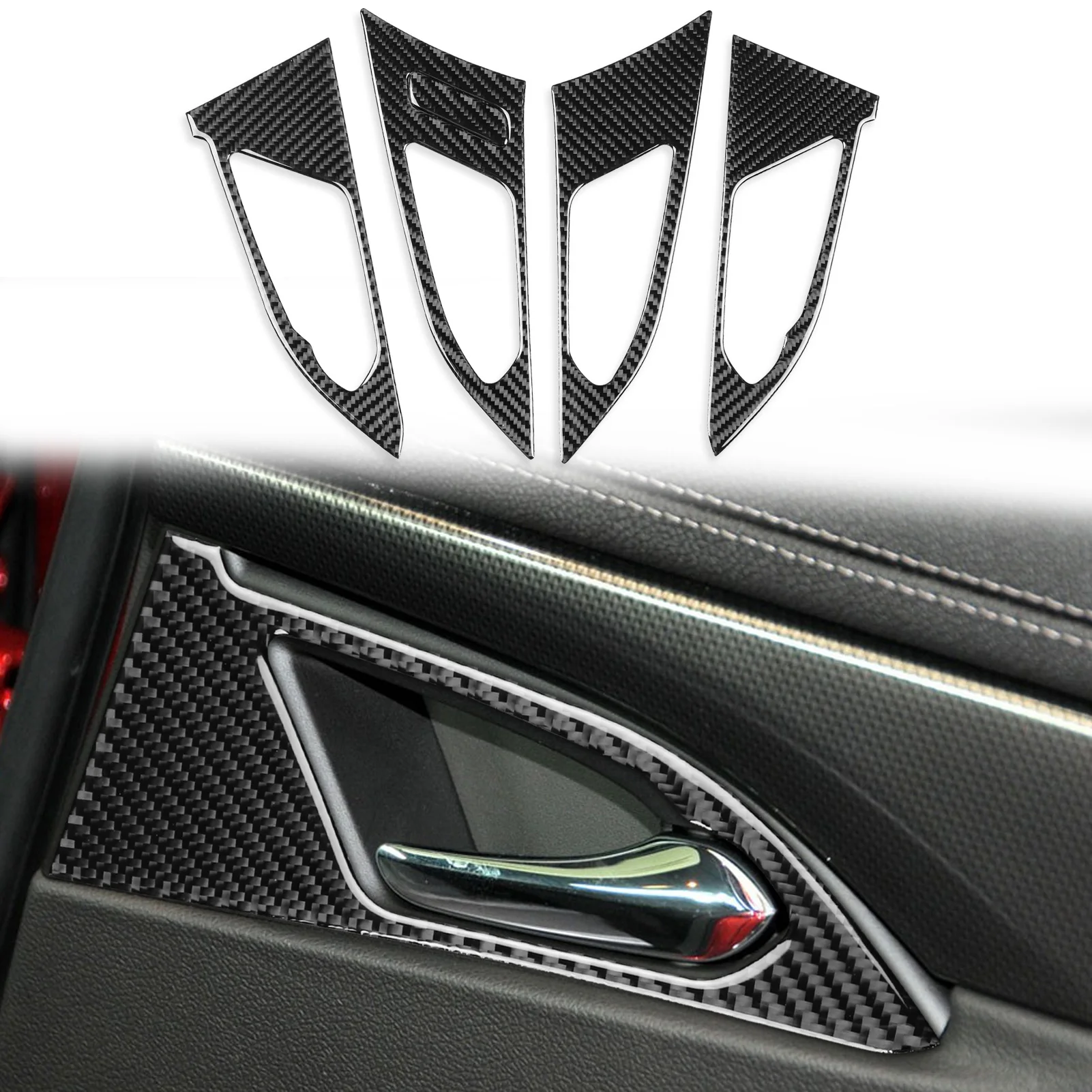 

Внутренняя дверная ручка для захвата декоративная отделка наклейки из углеродного волокна автомобильные аксессуары для Cadillac CTS 2008 2009 2010 2011 2012 2013