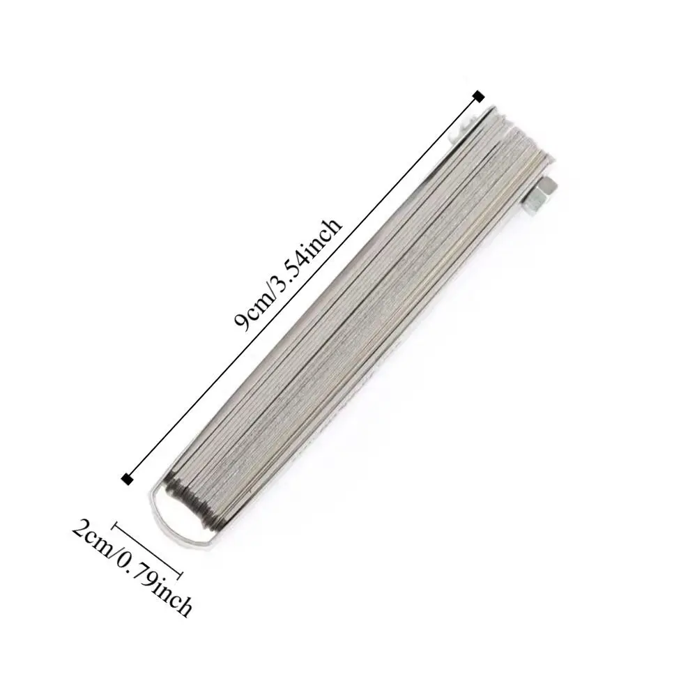 32pcs 블레이드 필러 게이지 스테인레스 스틸 0.0015-0.035inch 갭 게이지 정밀 측정 미터법 0.04-0.88mm 밸브 도구 세트