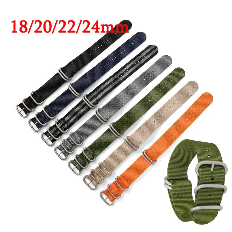 

Premium Nylon Strap 18/20/22/24mm Zulu Band Stainless Steel Buckle Military Men Replacement Bracelet Watch Belt Accessories