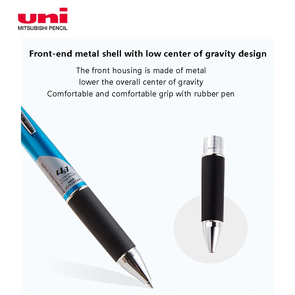 UNI Multifunctional Ballpoint Pen Gel Pen 4 +1 JETSTREAM MSXE5-1000 Mechanical Office Accessories Kids Learning Stationery
