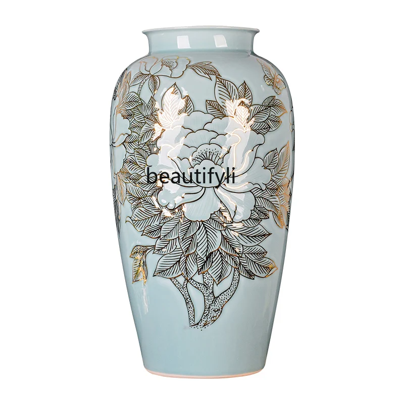 

Jingdezhen Porcelain Hand Painted Vase Decoration New Chinese Style Home Decorative Crafts