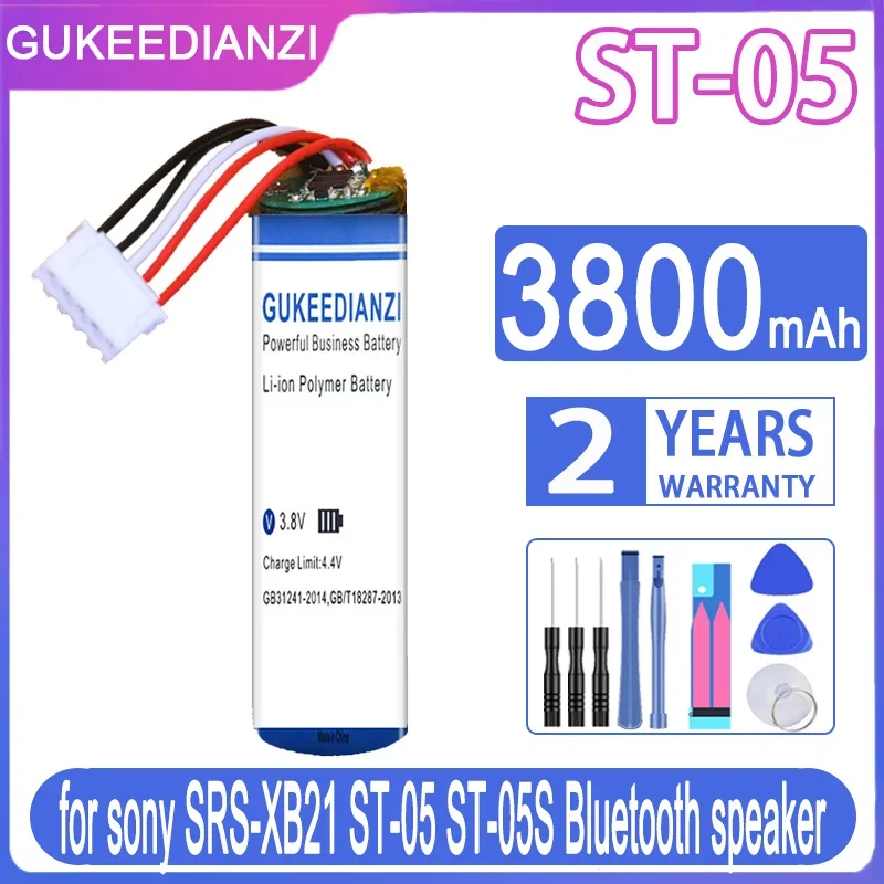 

GUKEEDIANZI ST-05 ST-05S ST 05 ST 05S 3800mAh Speaker Battery for Sony SRS-XB21 Batteries + Free Tools