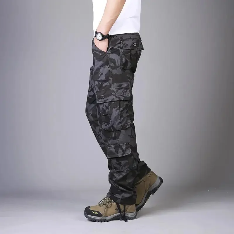 Black camouflage trousers