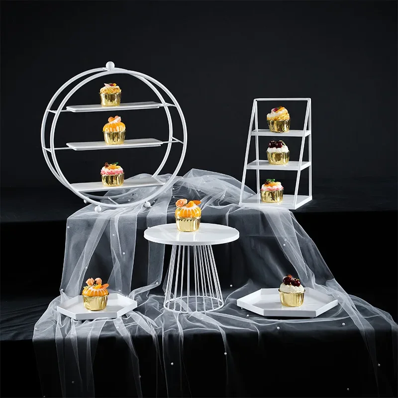 Description Picture 3 of itemCake Stand Home Party Dessert Table Display Rack Dessert Cake Tray Cold Meal Tea Break Table Afternoon Tea Center Rack Metal