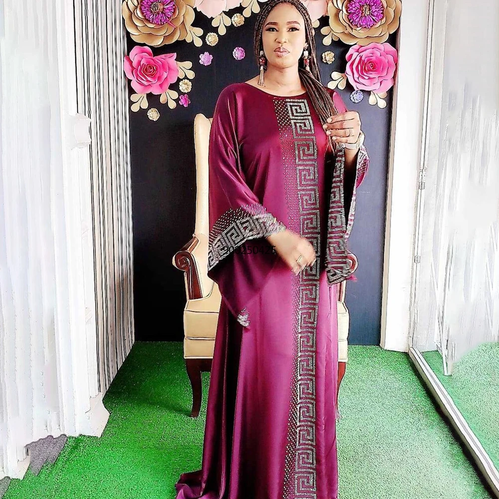 2022 Hot Sale African And Turkey Style Plus Size Lace Stitching Dress For Women african attire