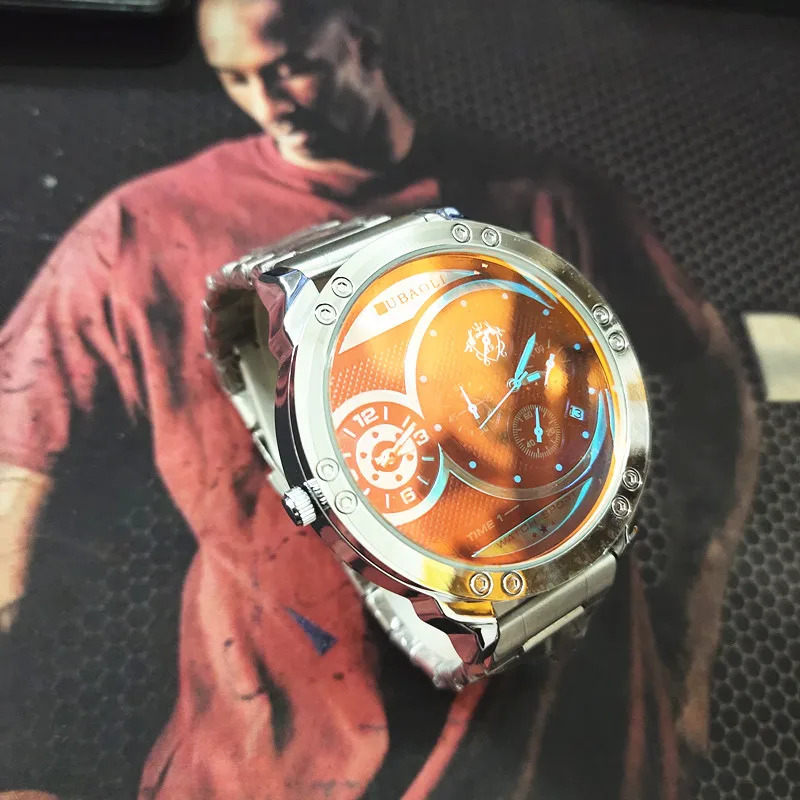 Cronografo da uomo di marca Orologi quadrante grande al quarzo