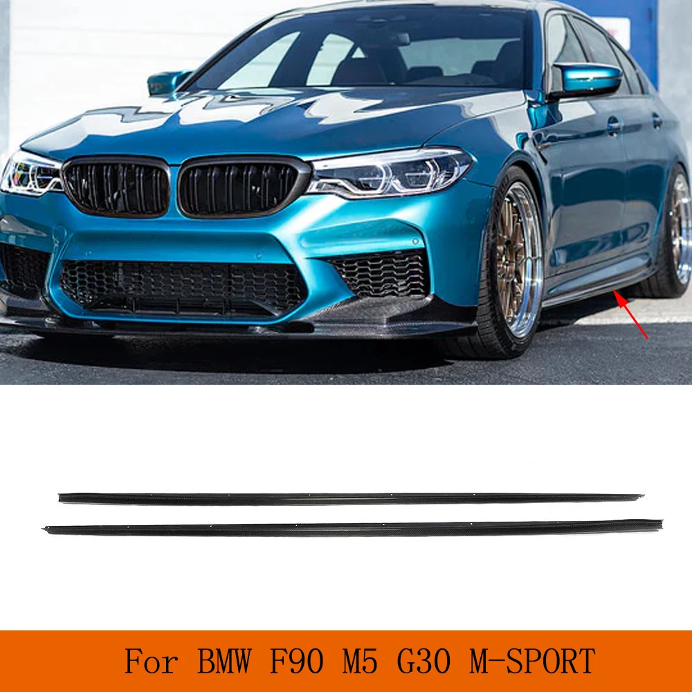 

Боковые юбки G30 из углеродного волокна, дверные фартуки для BMW 5 серии F90 M5 G30 M-SPORT 2018 2019, защита Бампера, Стайлинг автомобиля