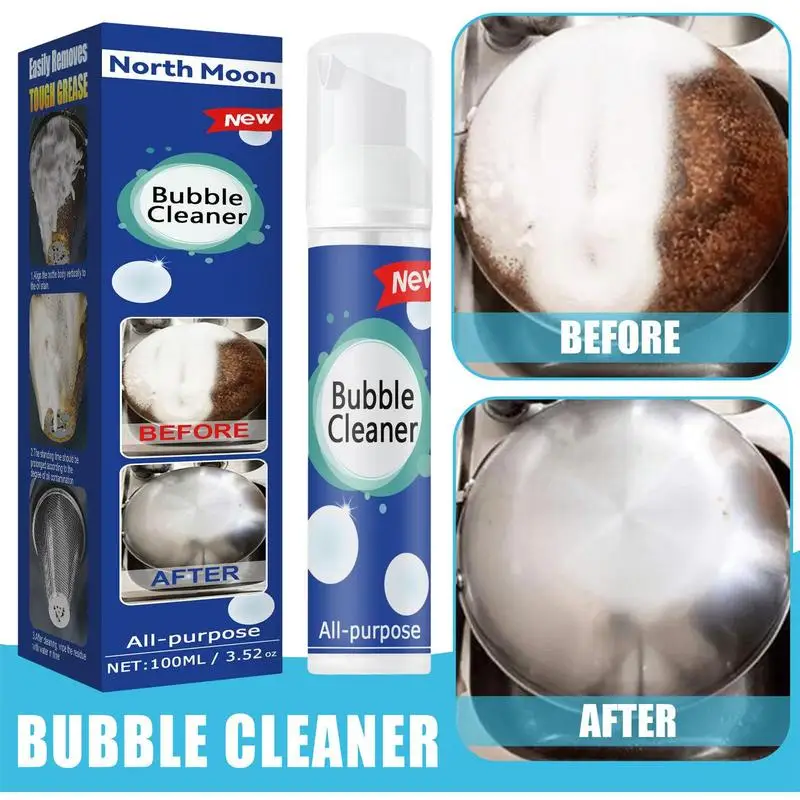 

100ml Foam Cleaner All Purpose Bubble Spray Kitchen Grease Cleaner Rinse Free Kitchen Cleaner Multi Function Foam Cleaner Use